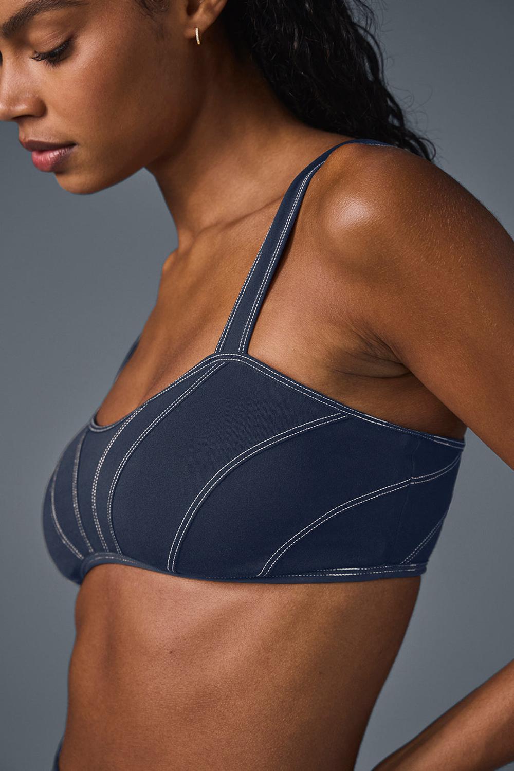 Women Alo Yoga Alosoft Sunray Bra Navy / Ivory | India  23418-SVTP