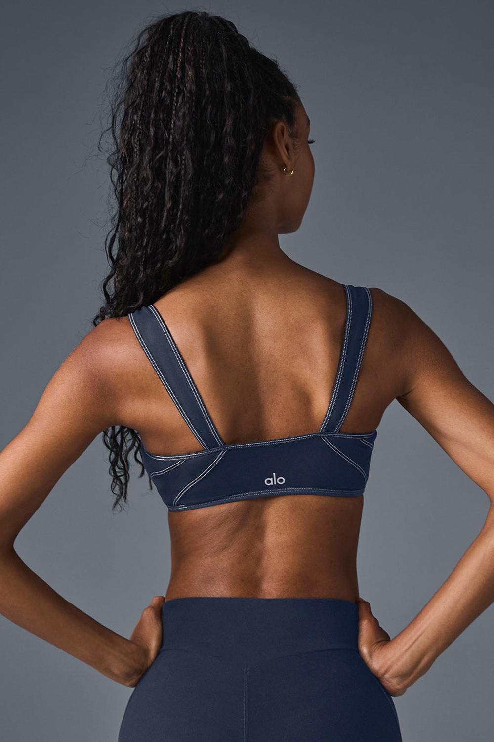 Women Alo Yoga Alosoft Sunray Bra Navy / Ivory | India  23418-SVTP