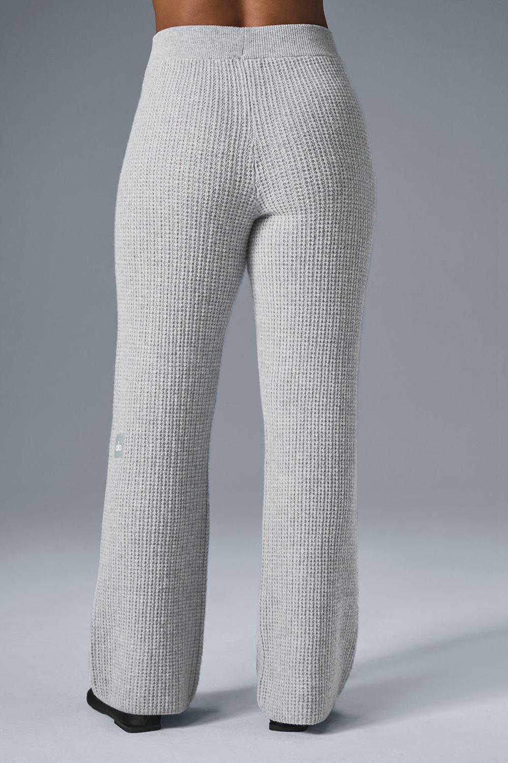 Women Alo Yoga Cashmere High-Waist Plush Waffle Pant Athletic Heather Grey | India  37890-ZANW