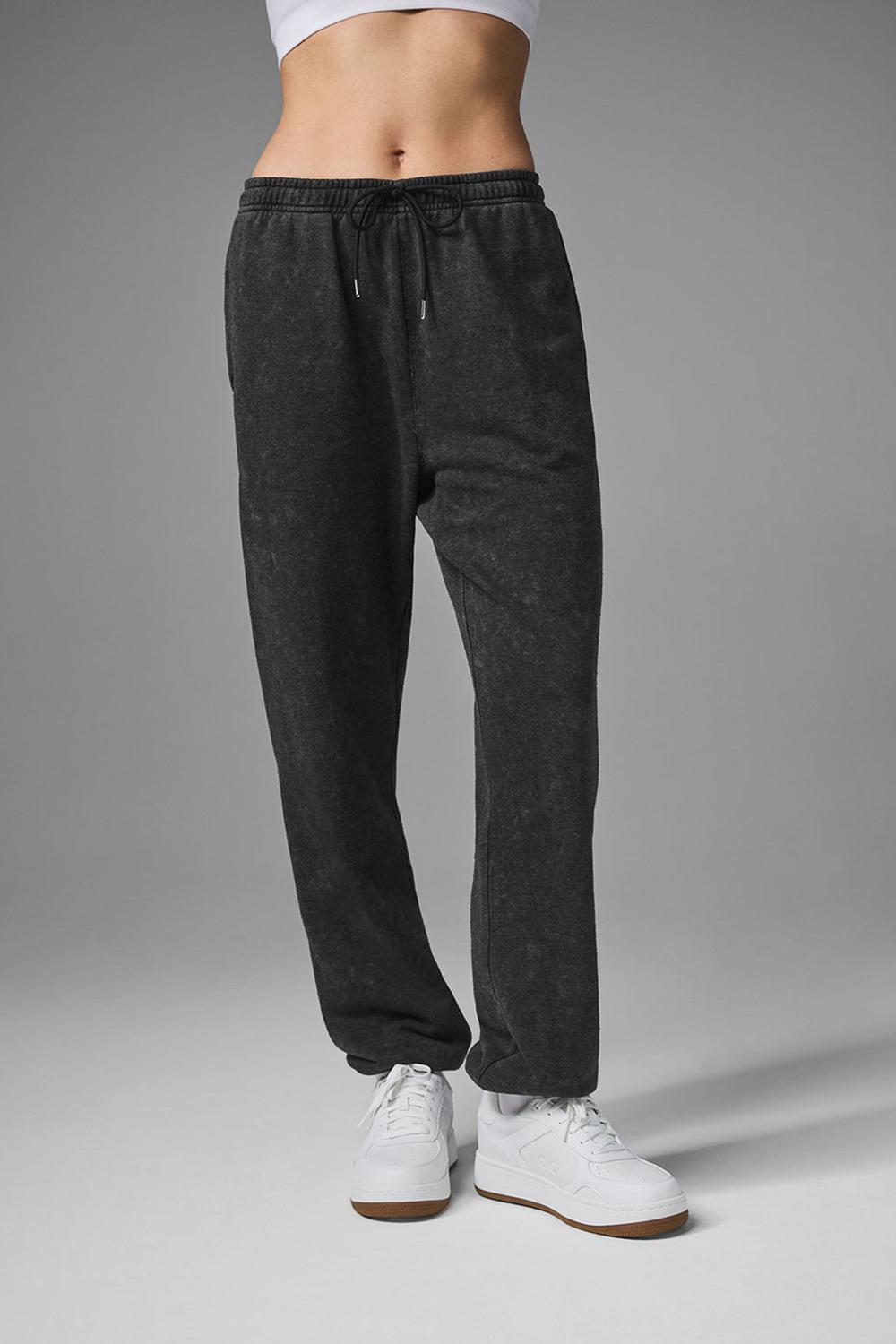 Women Alo Yoga Chill Vintage Wash Sweatpant Black Wash | India  96048-CSGN