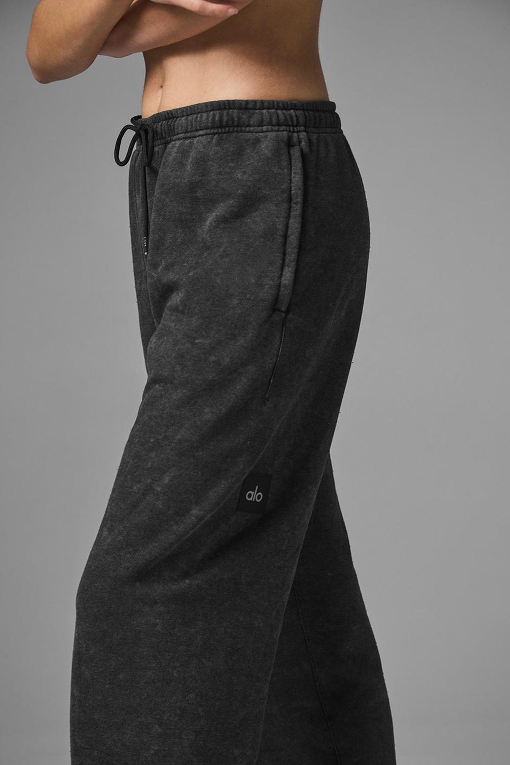 Women Alo Yoga Chill Vintage Wash Sweatpant Black Wash | India  96048-CSGN