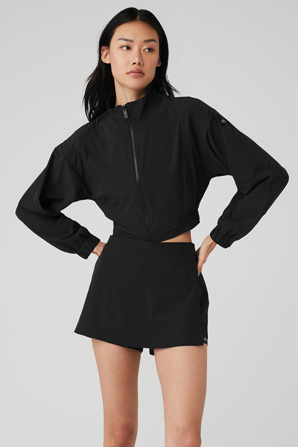 Women Alo Yoga Clubhouse Jacket Black | India  41376-ATMO