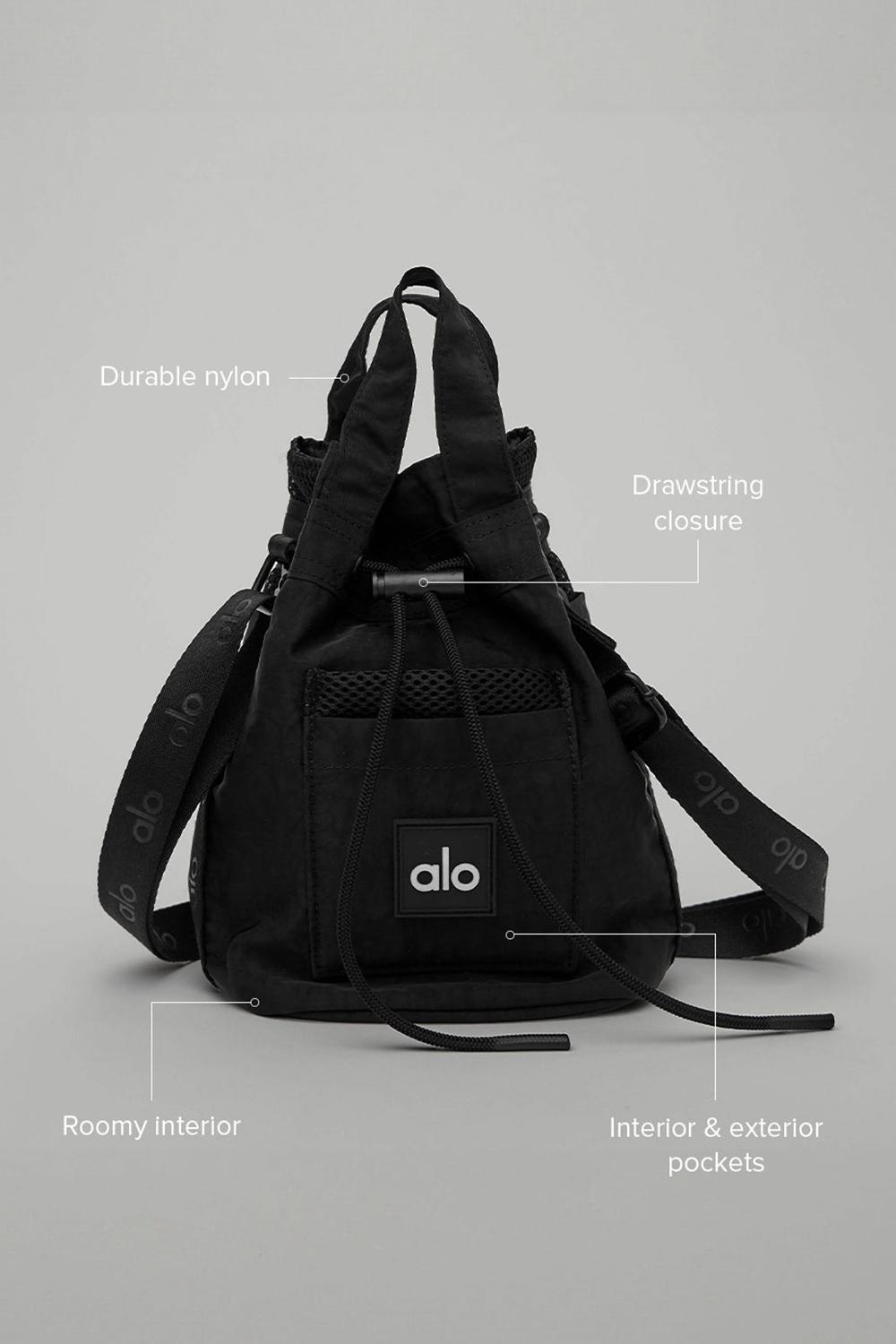 Women Alo Yoga Cross Body Bucket Bag Black | India  67852-PTWR