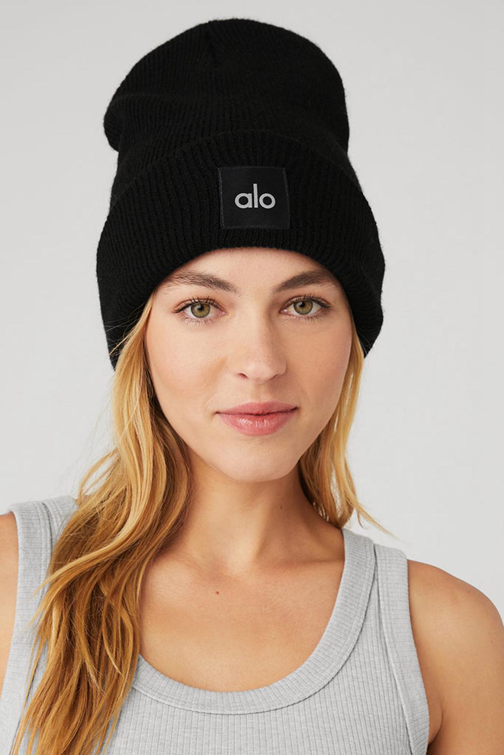 Women Alo Yoga Everyday Beanie Black | India  21970-TKLJ