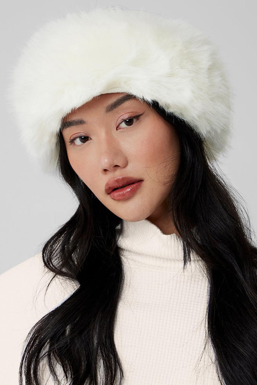 Women Alo Yoga Faux Fur Wintersun Headband Ivory | India  48156-XQTH