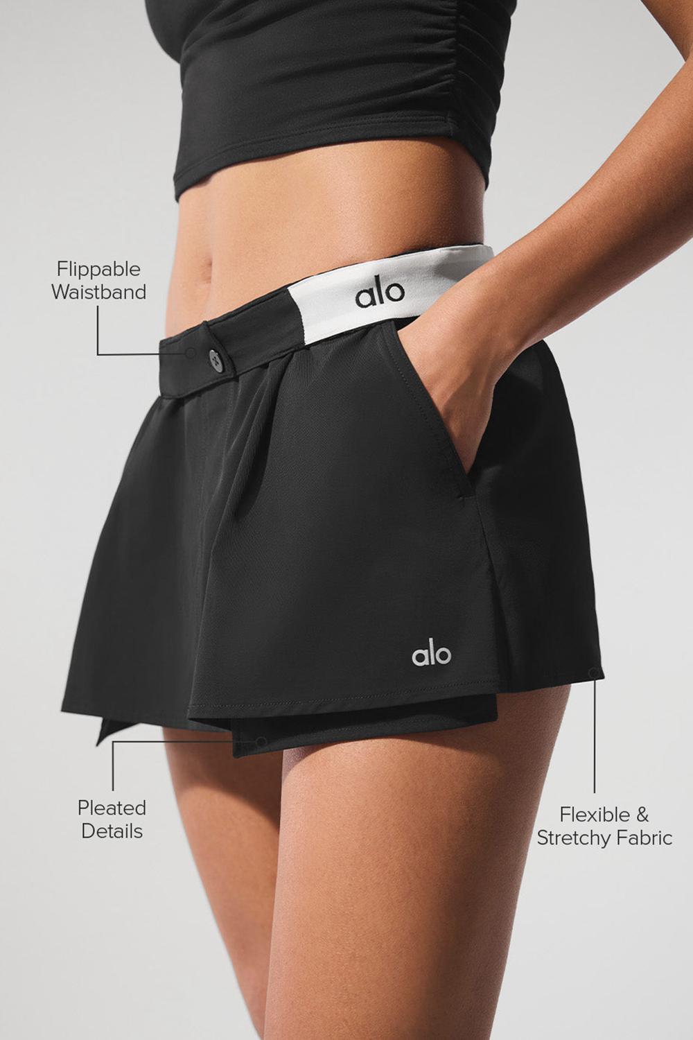 Women Alo Yoga Flip It Mini Skort Skort Black | India  69542-OFMC