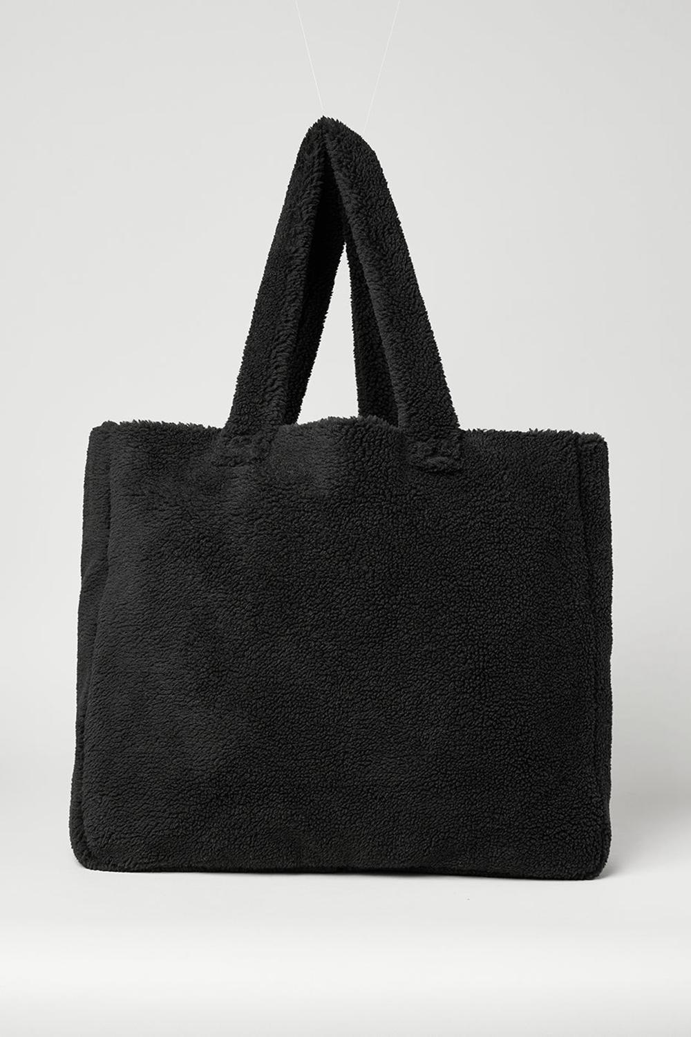 Women Alo Yoga Foxy Sherpa Tote Bag Black | India  20845-PGYK