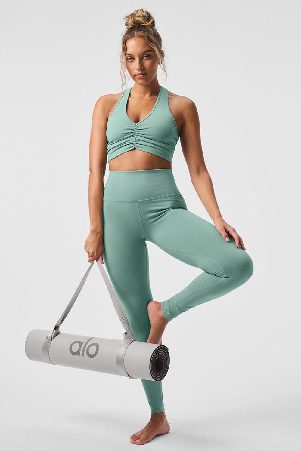 Women Alo Yoga High-Waist Airbrush Legging Botanical Green | India  07936-KCXA