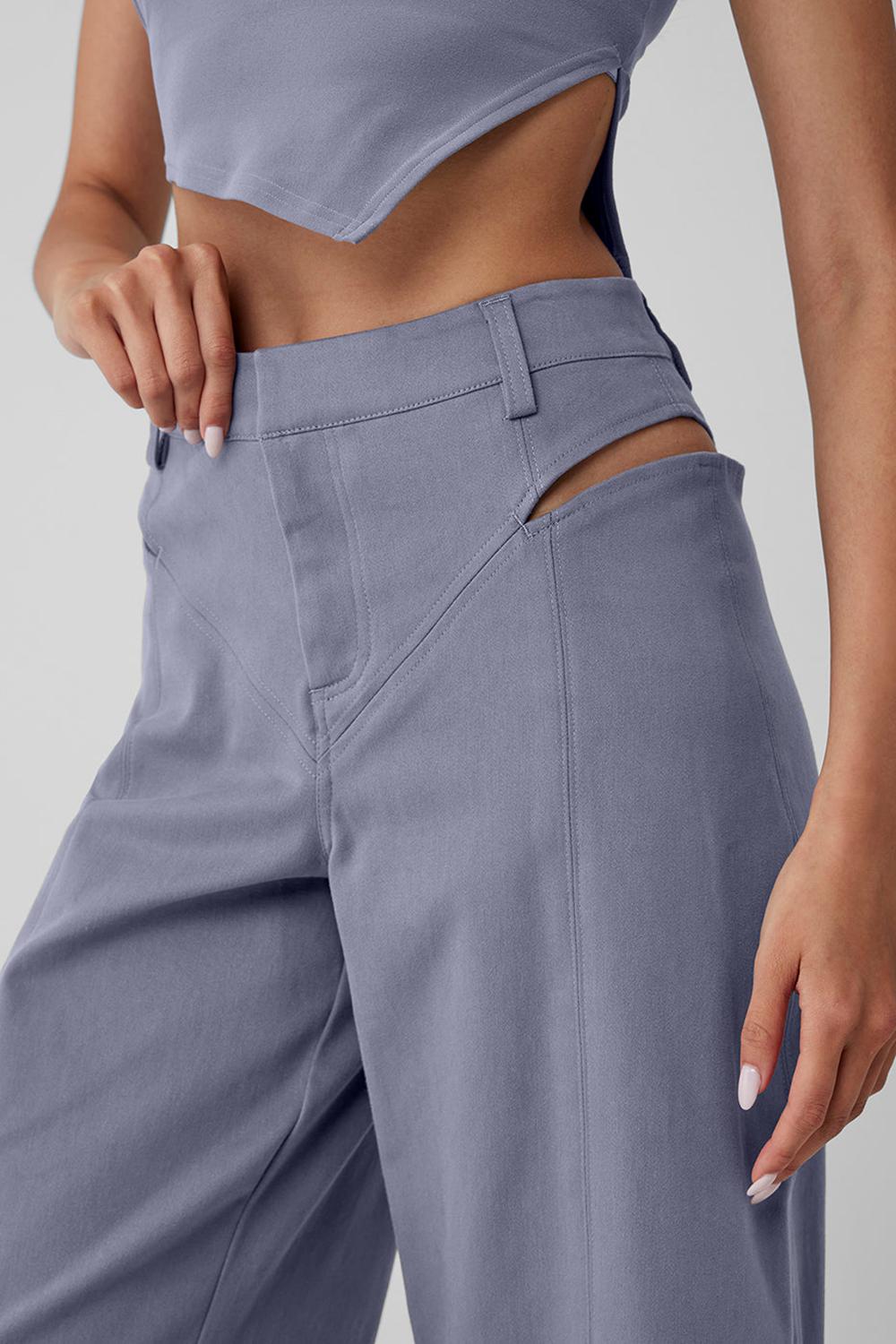 Women Alo Yoga High-Waist Risk Taker Pant Fog | India  68172-NXIU