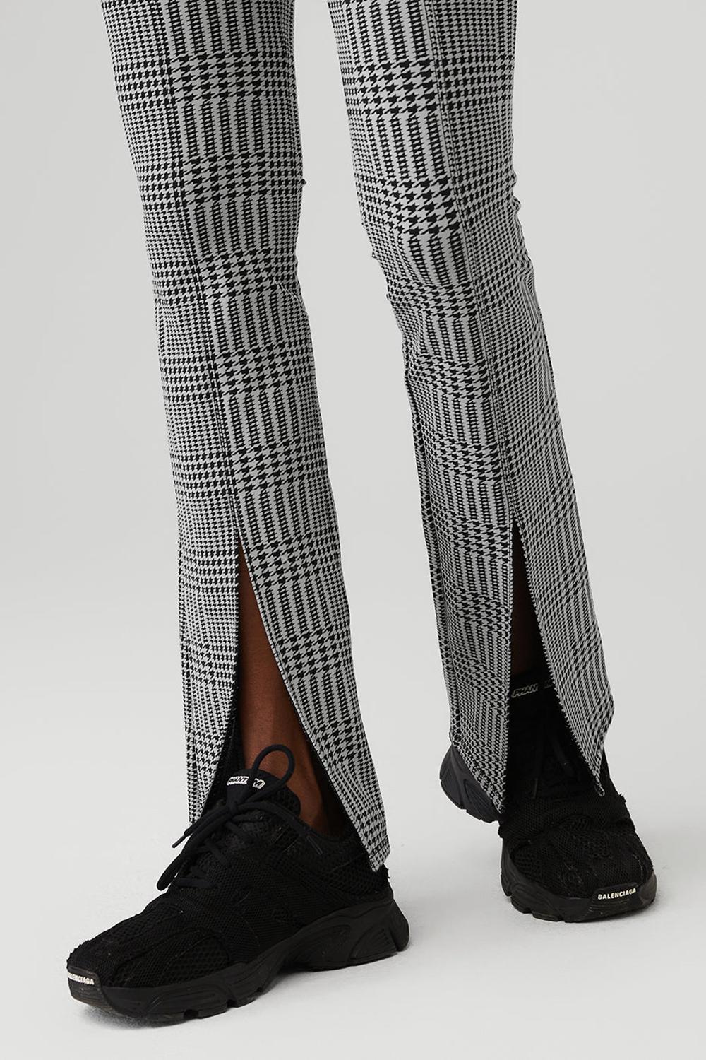 Women Alo Yoga Jacquard High-Waist Glenplaid Flutter Legging Titanium / Black | India  10978-MIUD