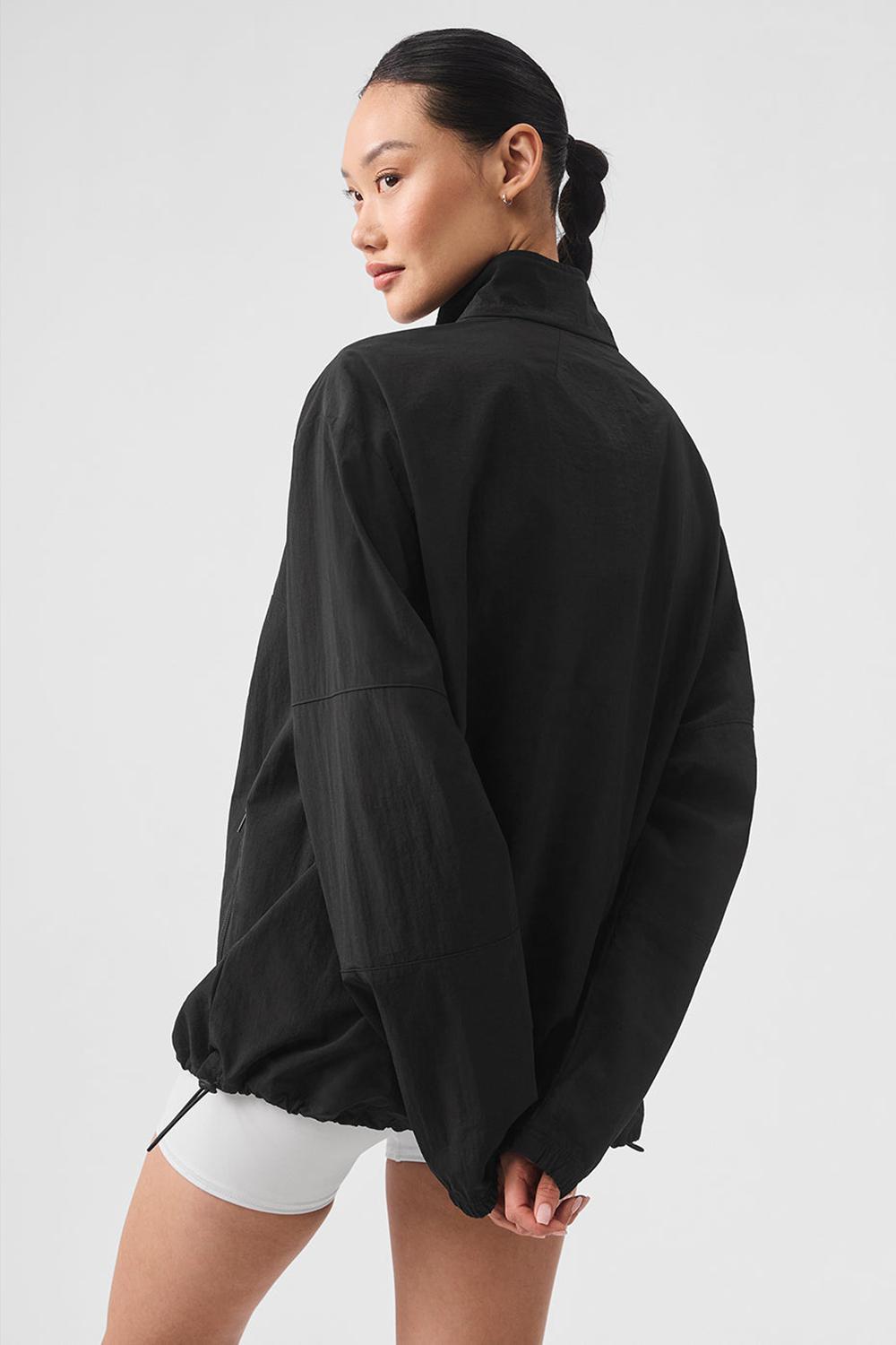 Women Alo Yoga Lightweight Takeaway Track Pullover Black | India  10384-SJWY