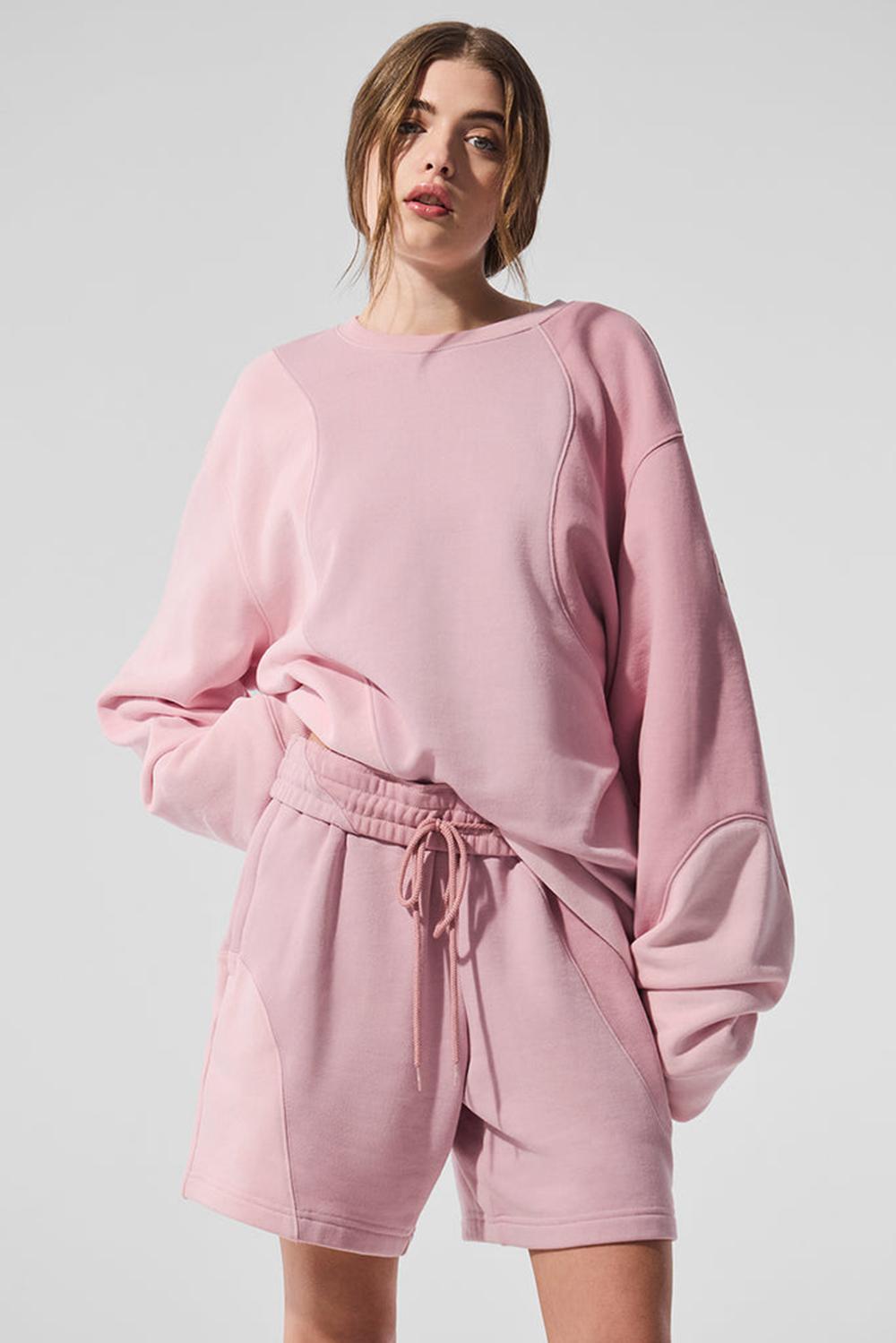 Women Alo Yoga Make Waves Crew Neck Pullover Sunset Pink Tonal | India  89735-HAMF