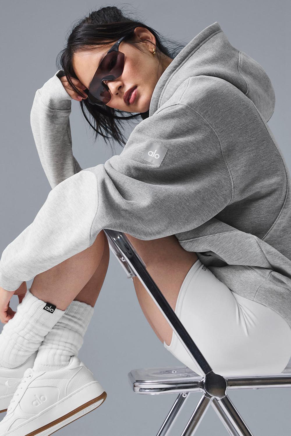 Women Alo Yoga Make Waves Hoodie Athletic Heather Grey Tonal | India  29485-YREU