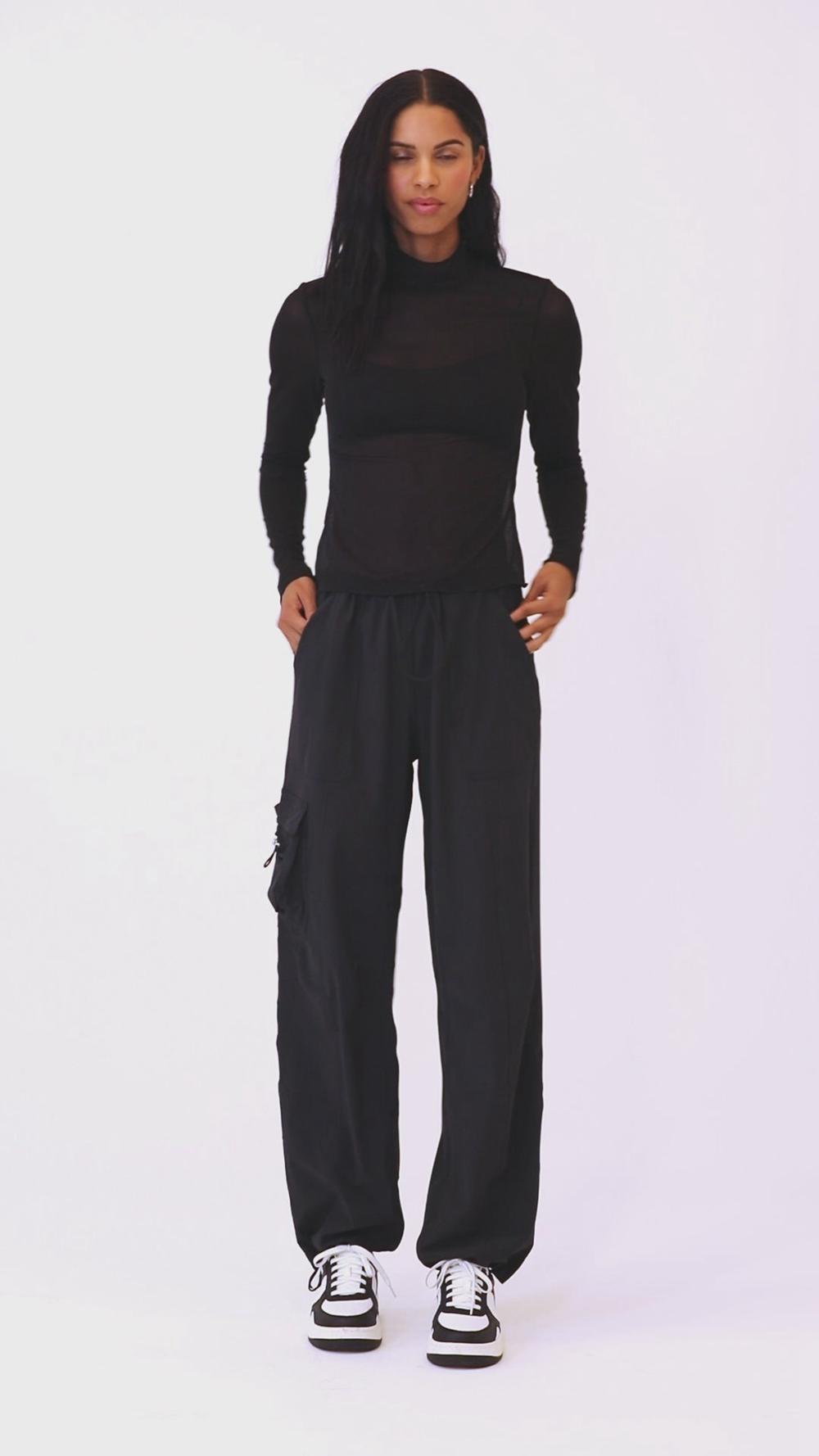 Women Alo Yoga Mesh Sheer Illusion Mock Neck Long Sleeve Ivory | India  98140-RSWM