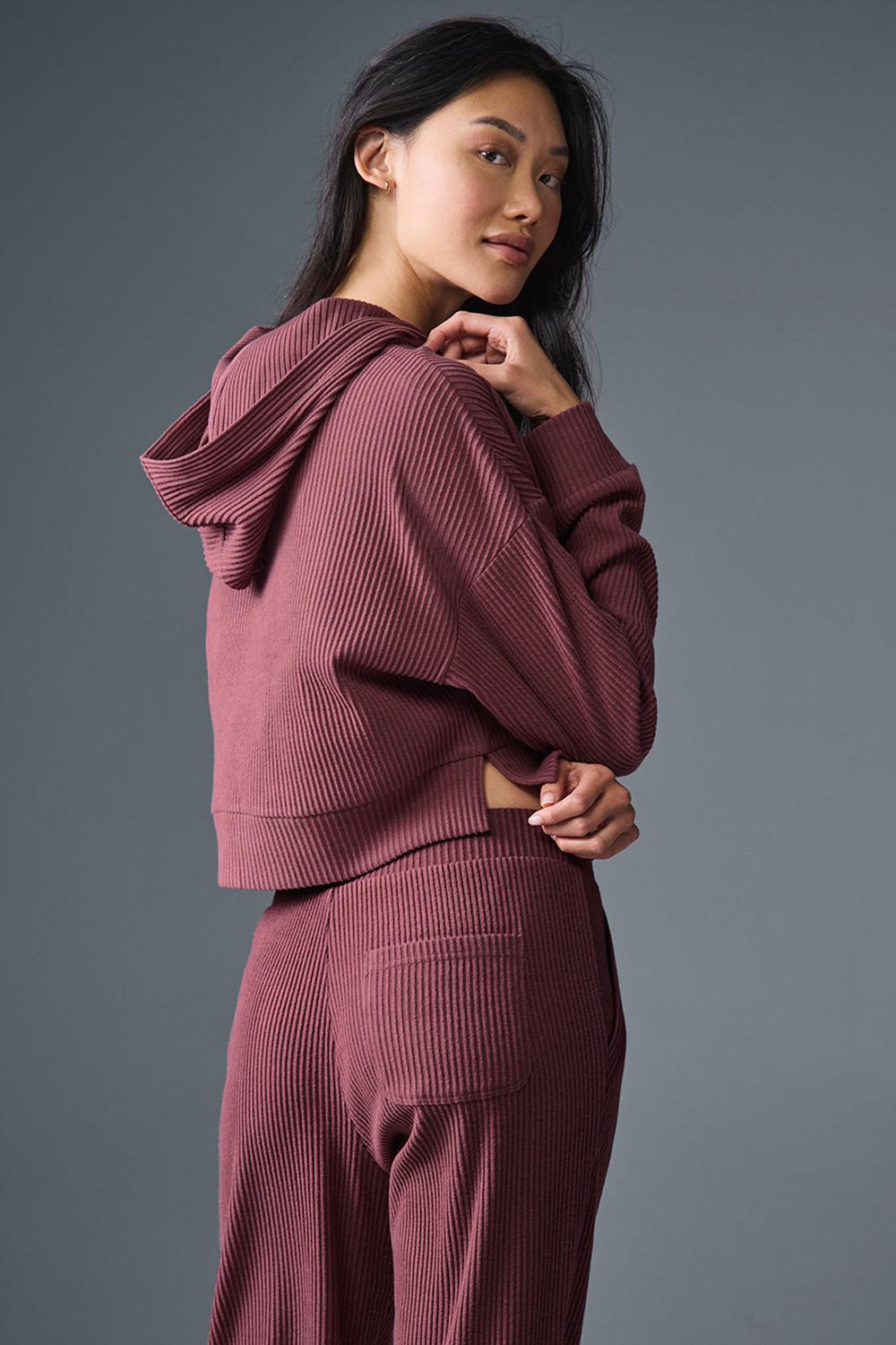 Women Alo Yoga Muse Hoodie Burgundy Truffle | India  65934-AXPY