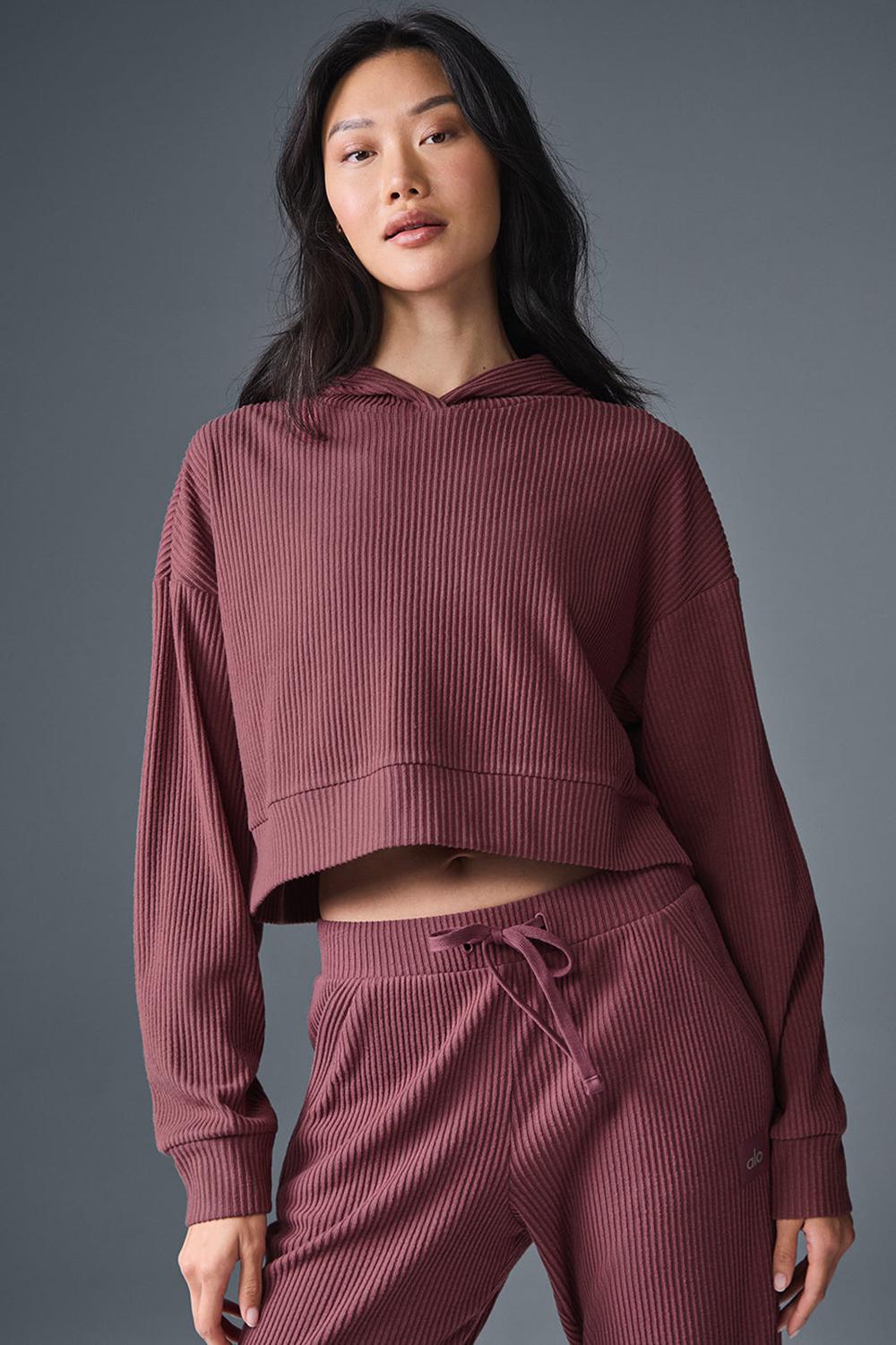 Women Alo Yoga Muse Hoodie Burgundy Truffle | India  65934-AXPY