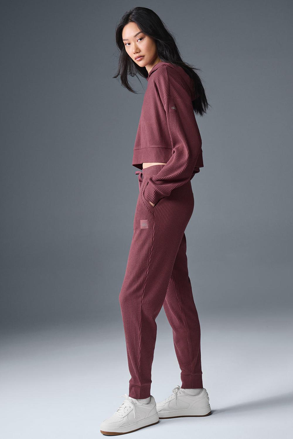 Women Alo Yoga Muse Hoodie Burgundy Truffle | India  65934-AXPY