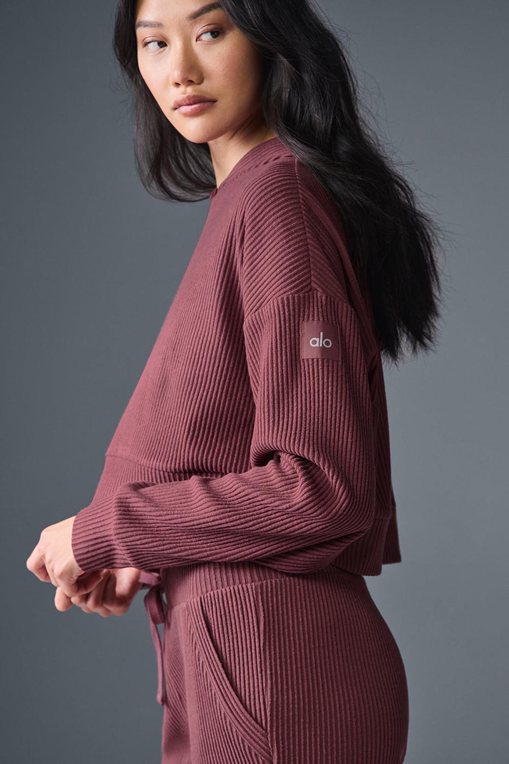 Women Alo Yoga Muse Hoodie Burgundy Truffle | India  65934-AXPY