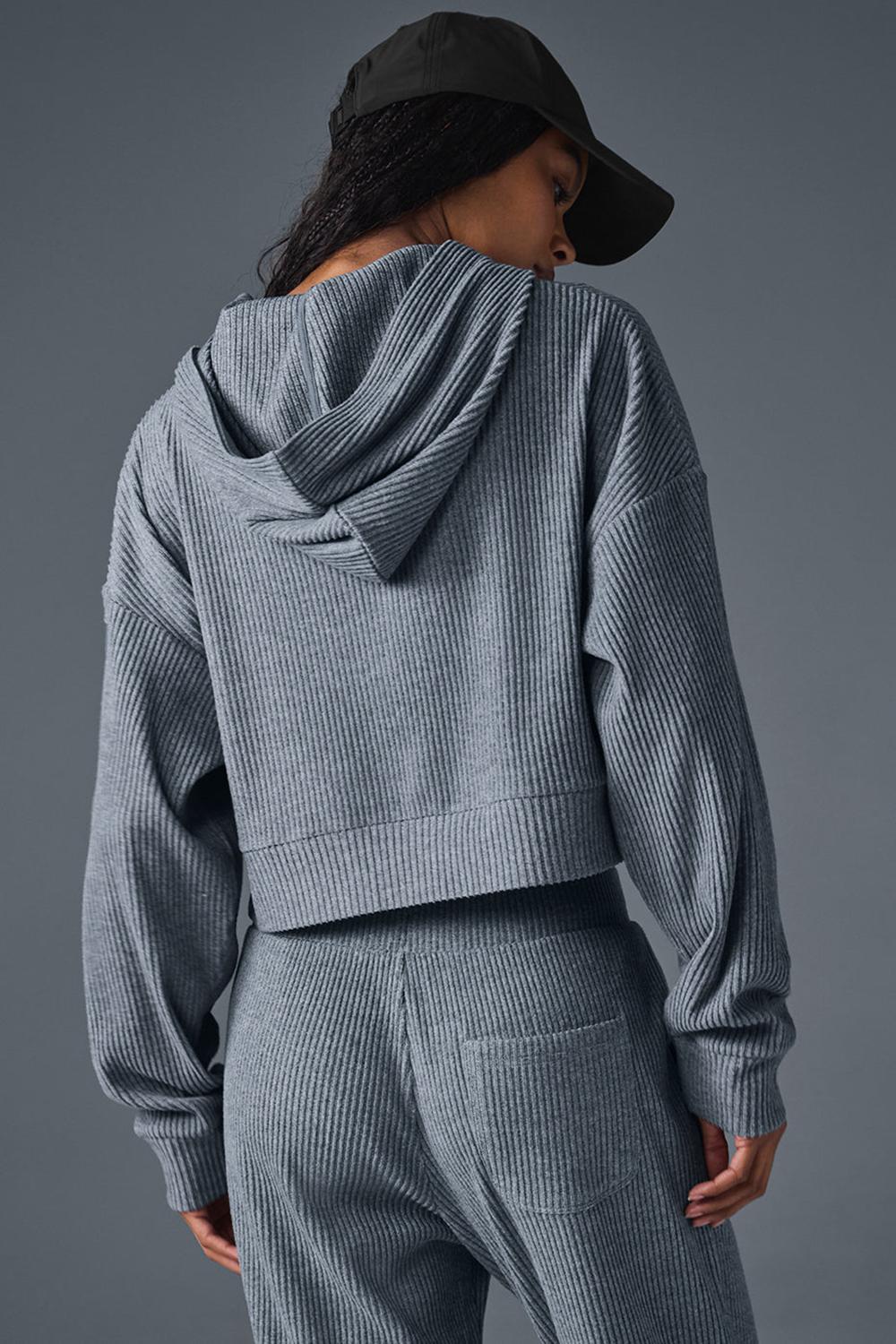 Women Alo Yoga Muse Hoodie Steel Grey Heather | India  54061-JUAS