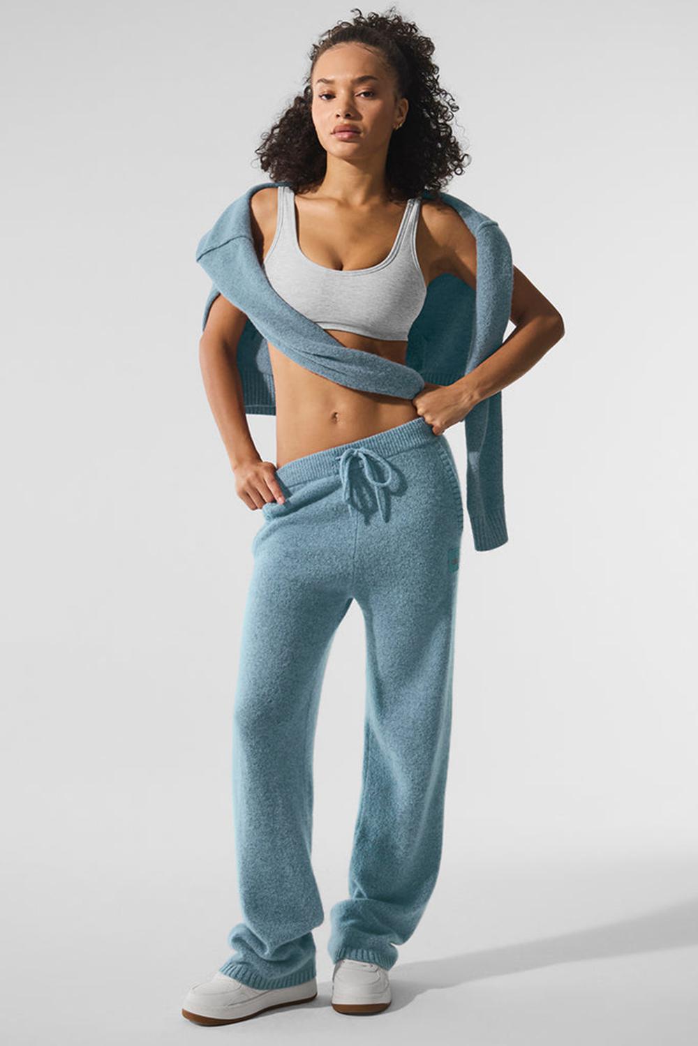 Women Alo Yoga New Class Cashmere Sweatpant Celestial Blue Granite Heather | India  21985-AFBP