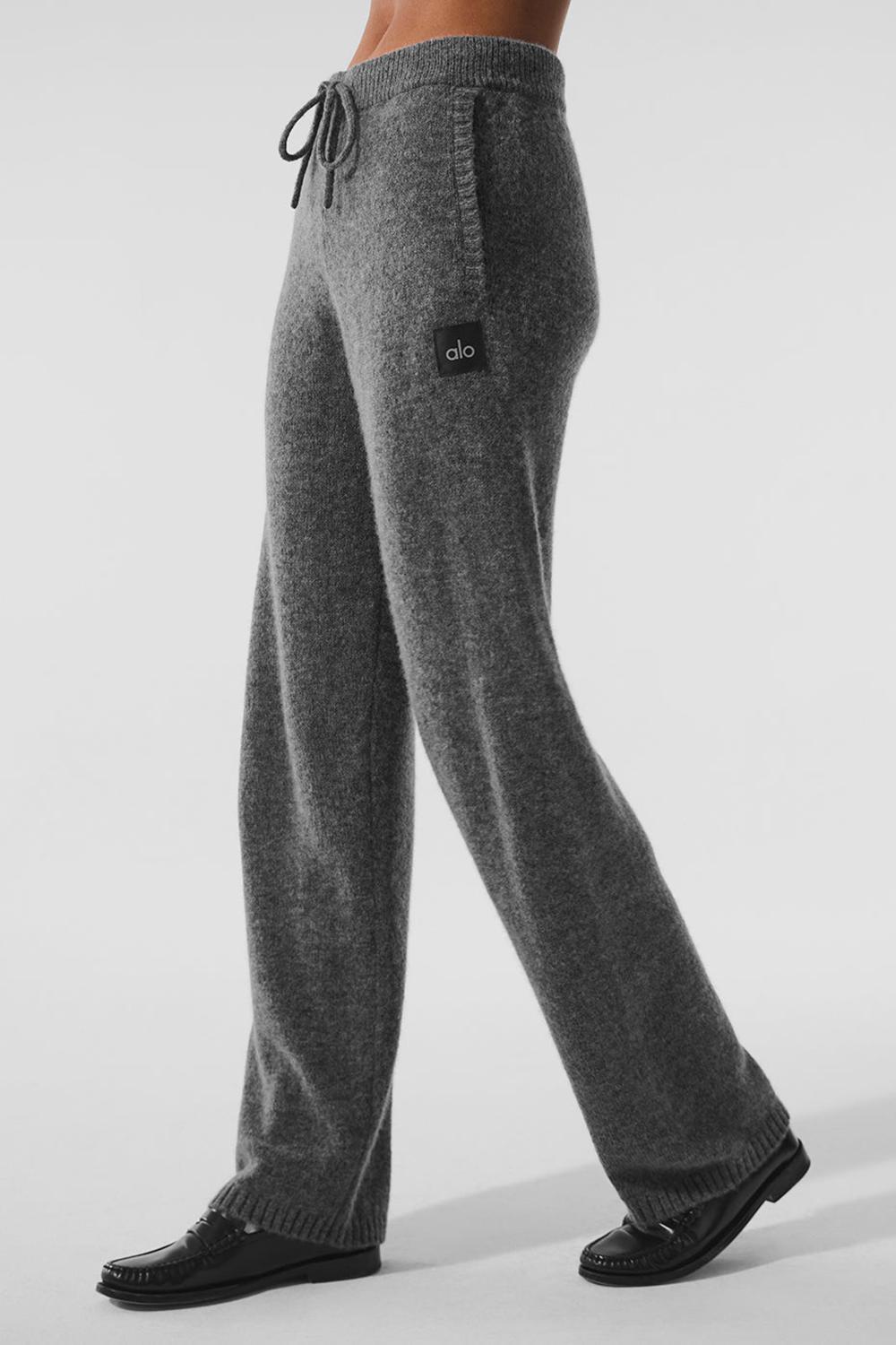 Women Alo Yoga New Class Cashmere Sweatpant Platinum Grey | India  89170-LMFR