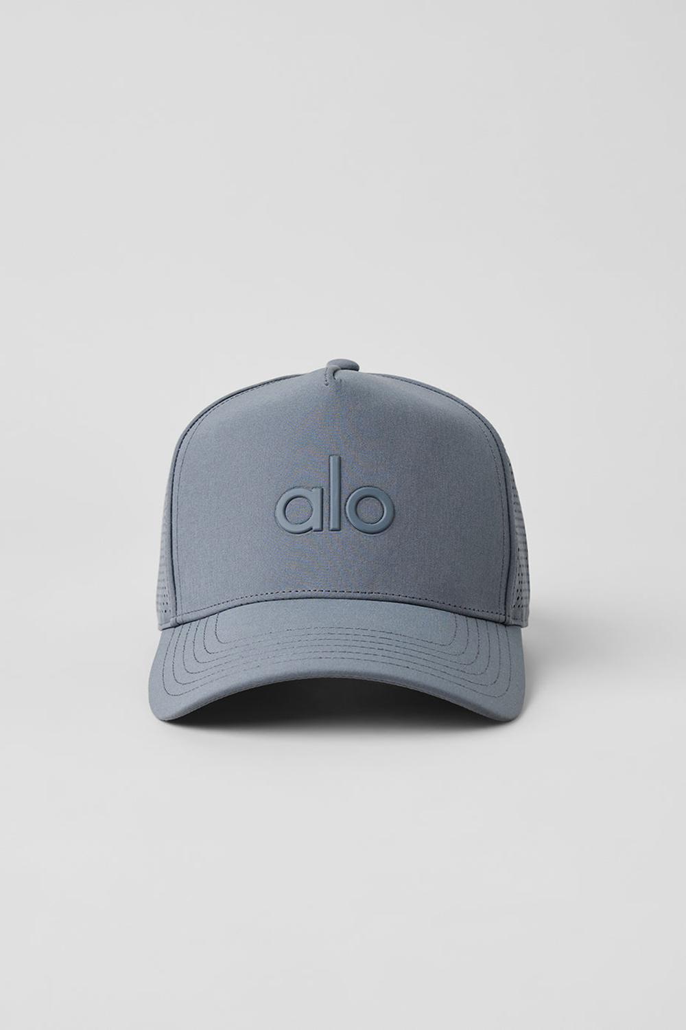Women Alo Yoga Performance District Trucker Hat Steel Grey | India  58347-DUEV