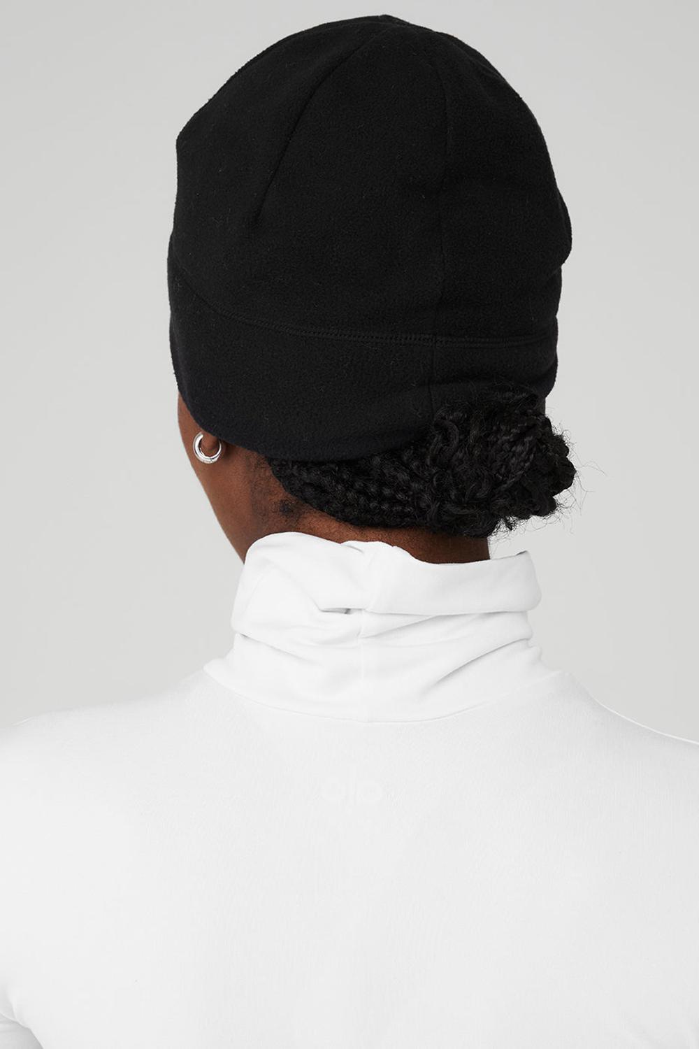 Women Alo Yoga Performance Fleece Beanie Black | India  39521-UNGL