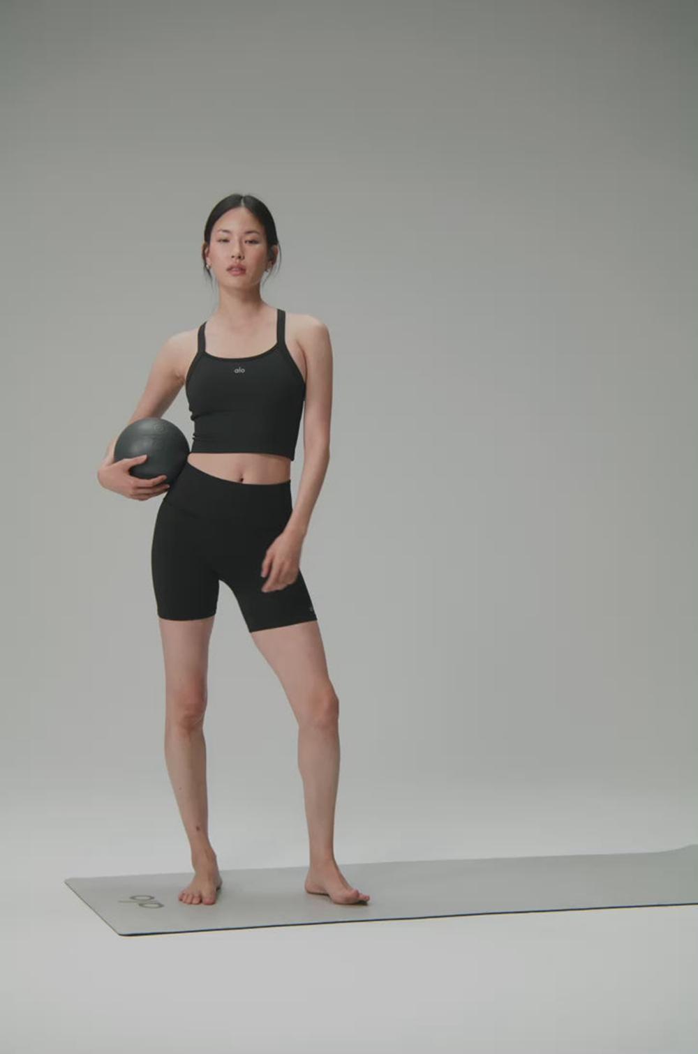 Women Alo Yoga Seamless Ribbed Favorite Bra Tank Navy | India  25348-EDJC