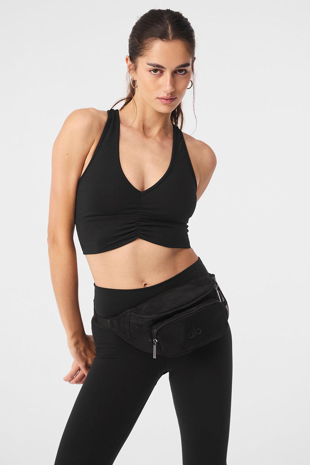 Women Alo Yoga Sheer Fanny Pack Bum Bags Black | India  02541-YZIJ