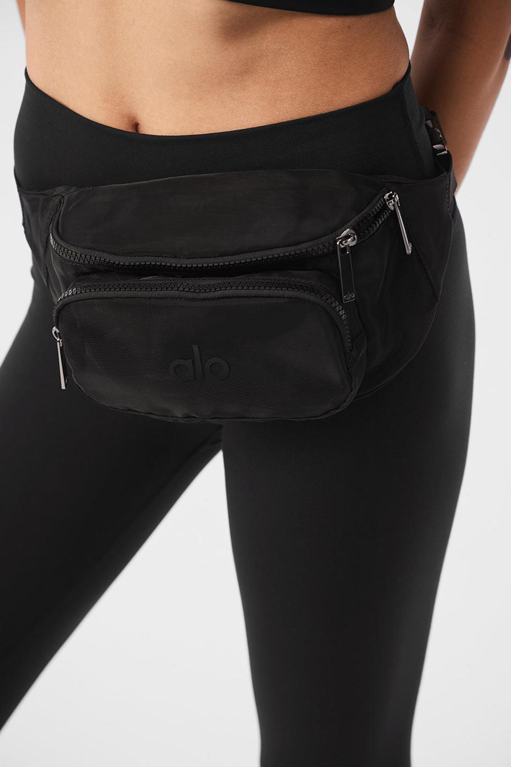 Women Alo Yoga Sheer Fanny Pack Bum Bags Black | India  02541-YZIJ