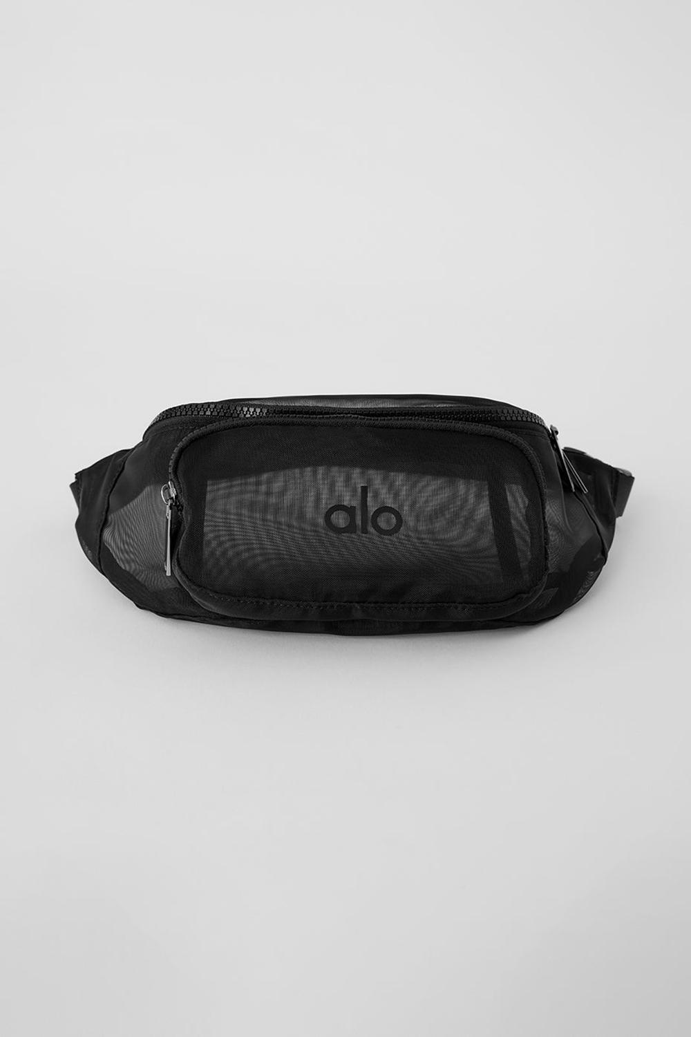 Women Alo Yoga Sheer Fanny Pack Bum Bags Black | India  02541-YZIJ