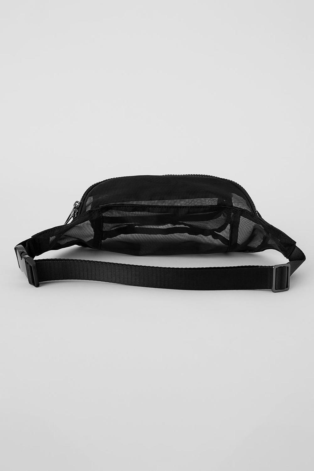 Women Alo Yoga Sheer Fanny Pack Bum Bags Black | India  02541-YZIJ