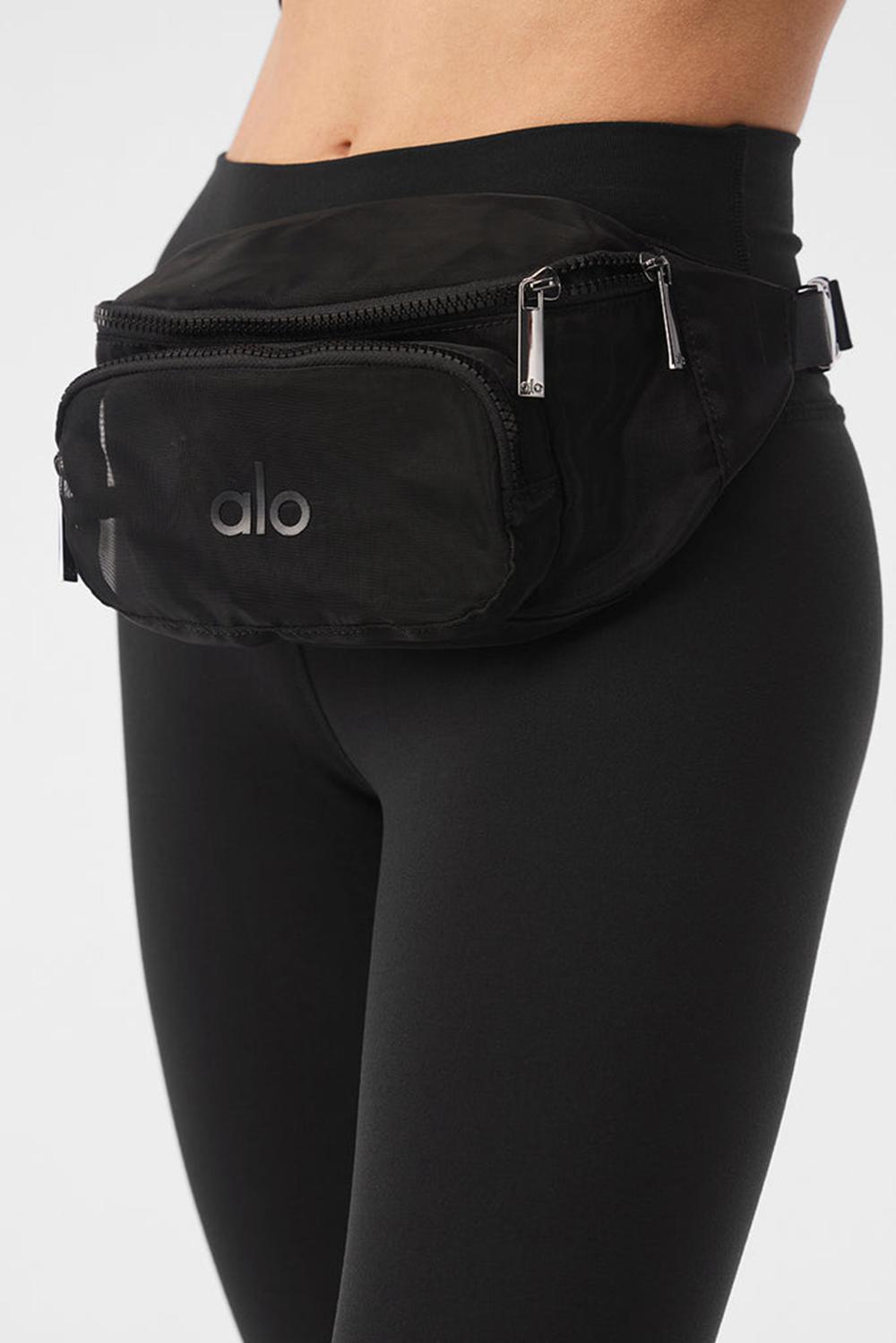 Women Alo Yoga Sheer Fanny Pack Bum Bags Black | India  02541-YZIJ