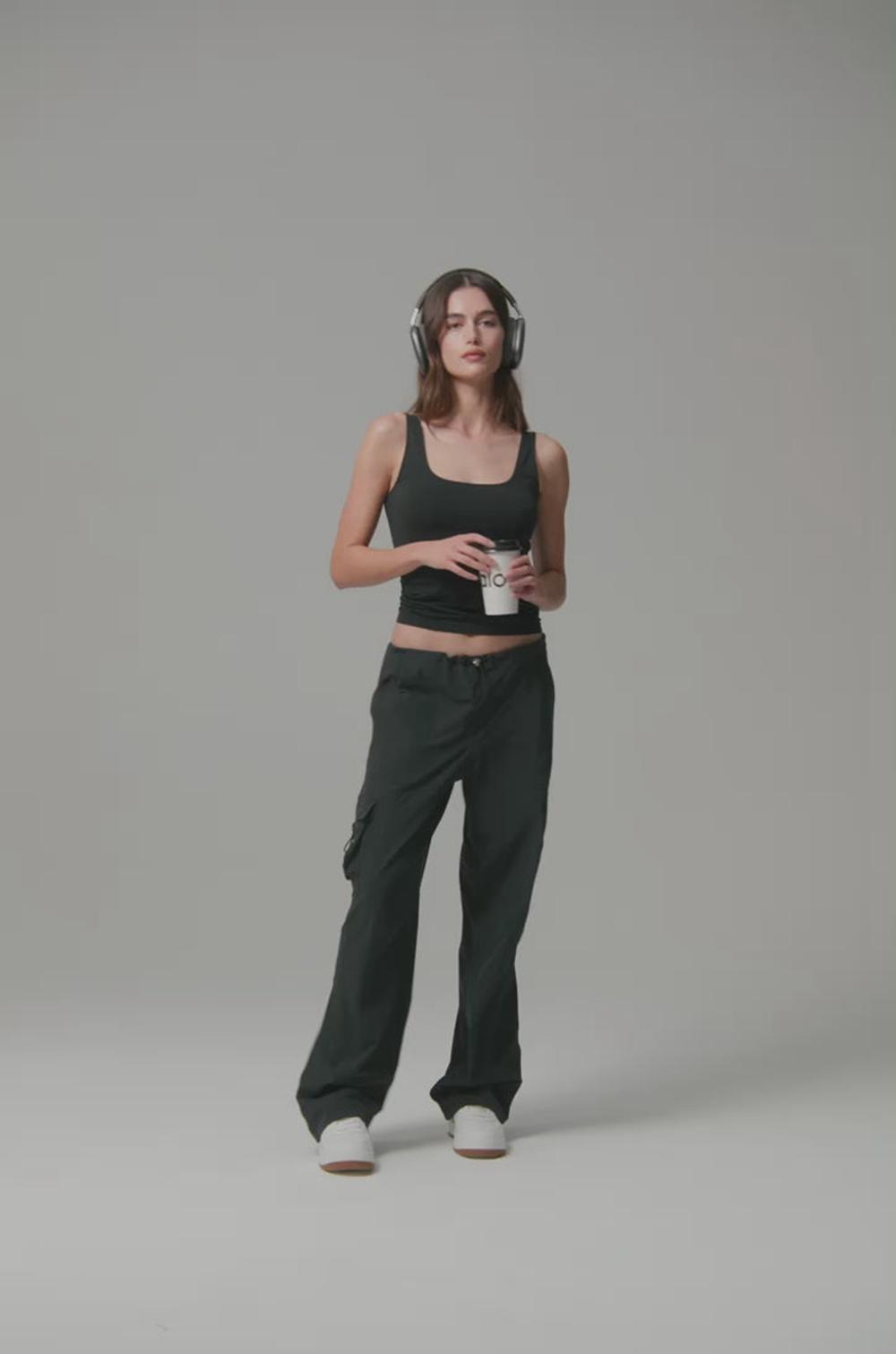 Women Alo Yoga Sheer Glow Tank Black | India  20631-WTKG
