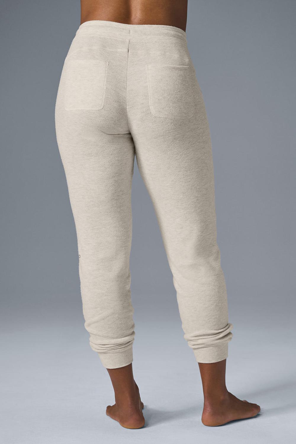 Women Alo Yoga Soho Sweatpant Oatmeal Heather | India  89103-HRSK