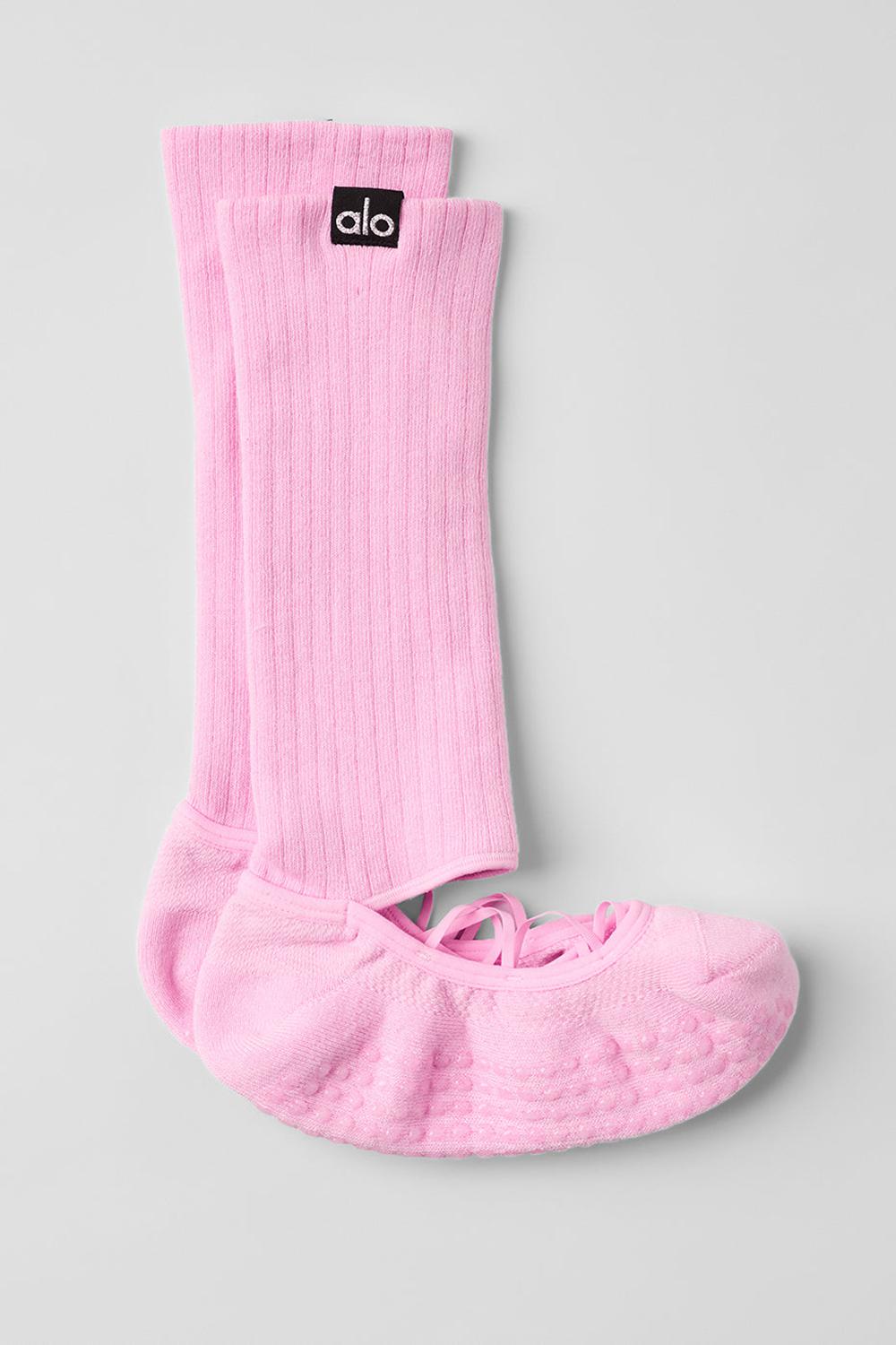 Women Alo Yoga Strappy Siren Grip Sock Sweet Pink | India  76213-JFWV