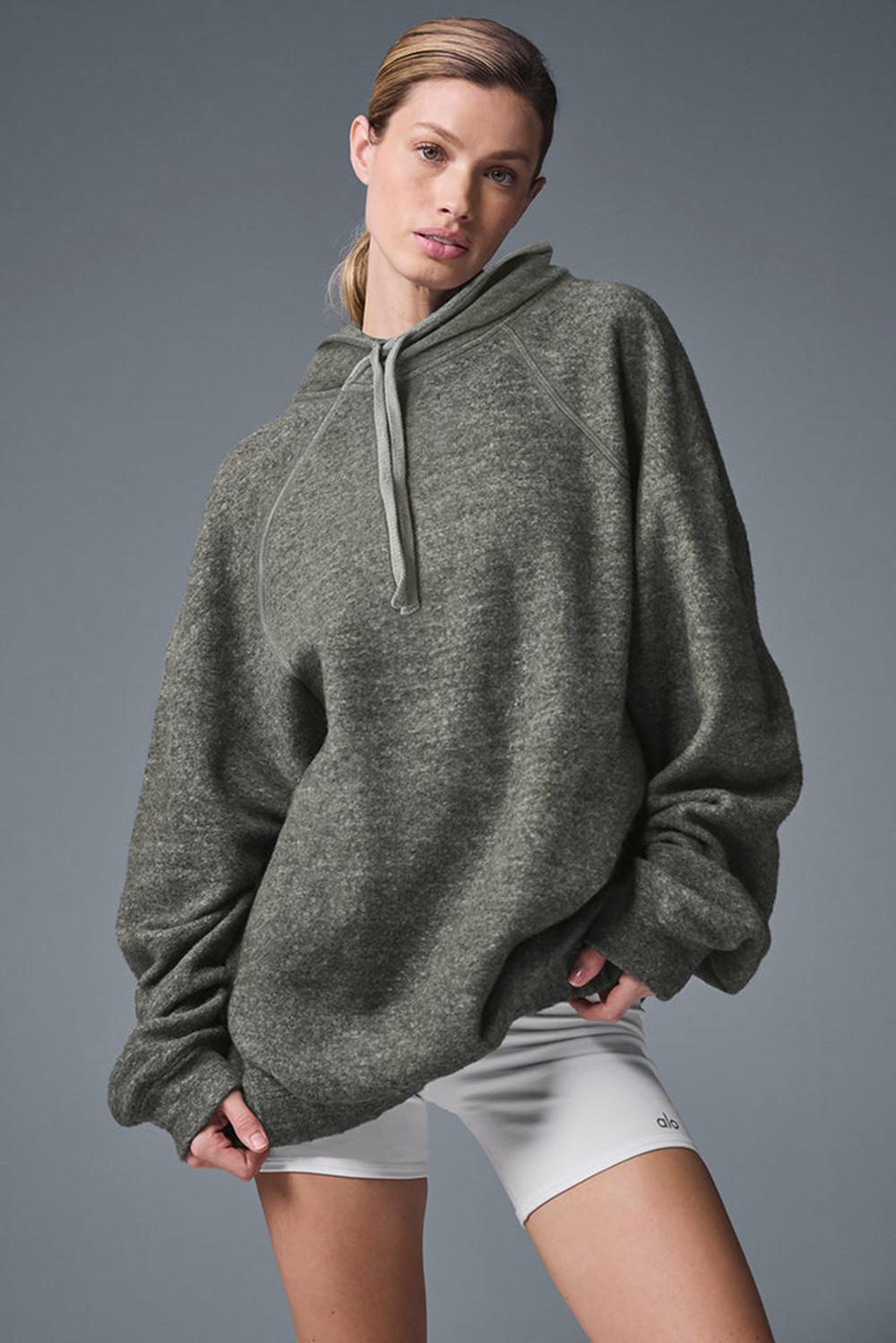 Women Alo Yoga Triumph Hoodie Grey Triblend | India  35241-QOFZ