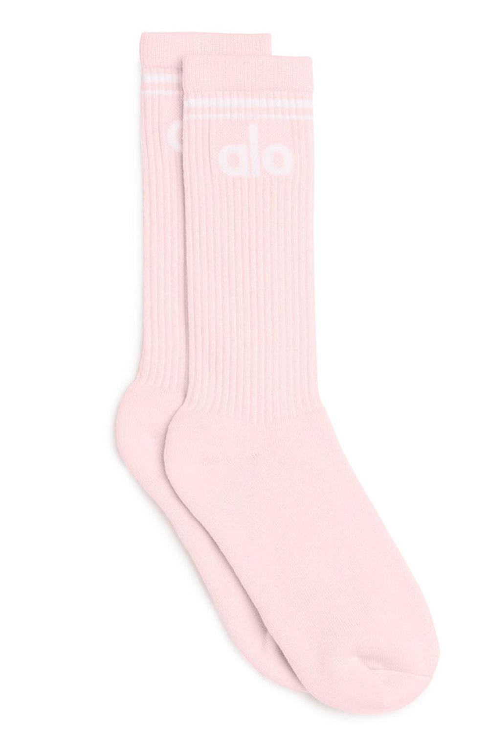 Women Alo Yoga Unisex Throwback Sock Powder Pink / White | India  72463-GKQE