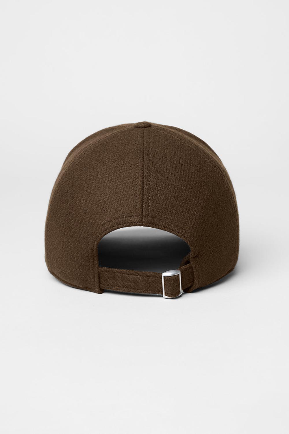 Women Alo Yoga Wool District Trucker Hat Espresso | India  39412-NOBX